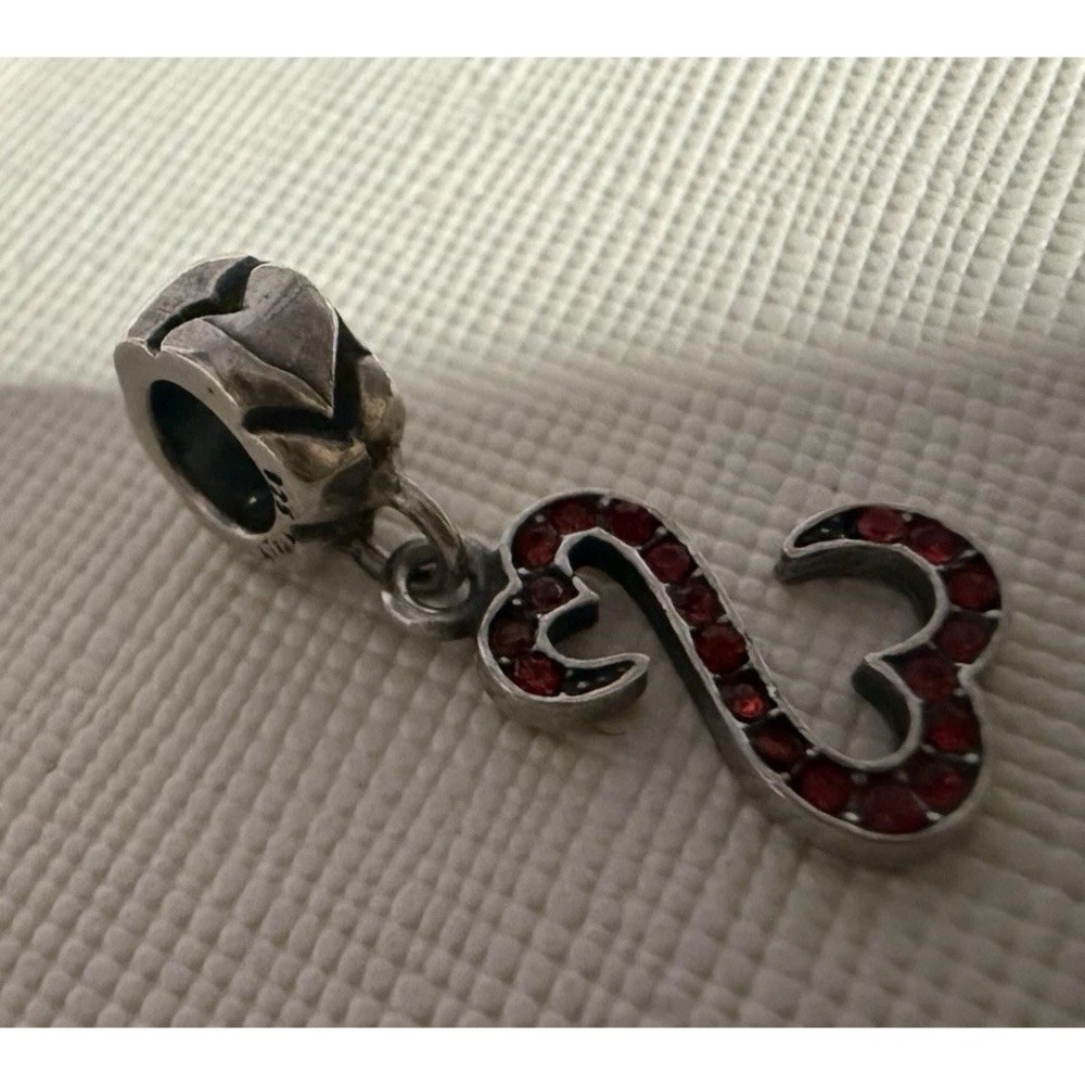 Kay Jewelers Charmed Memories Sterling Silver 925 Open Heart Red Swarovski Charm